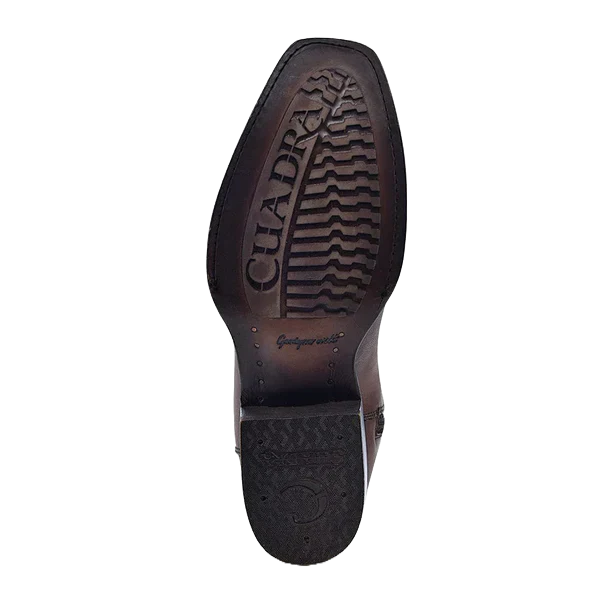 Cuadra Men's Ostrich Leather Moroni Chestnut Brown Western Boot