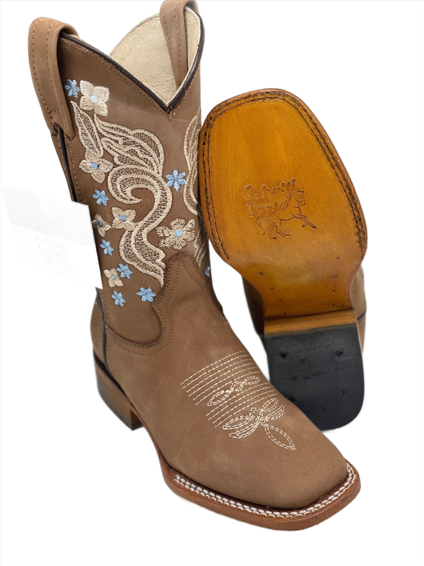 Womens Sarah Azul Square Toe Nobuck Avellana