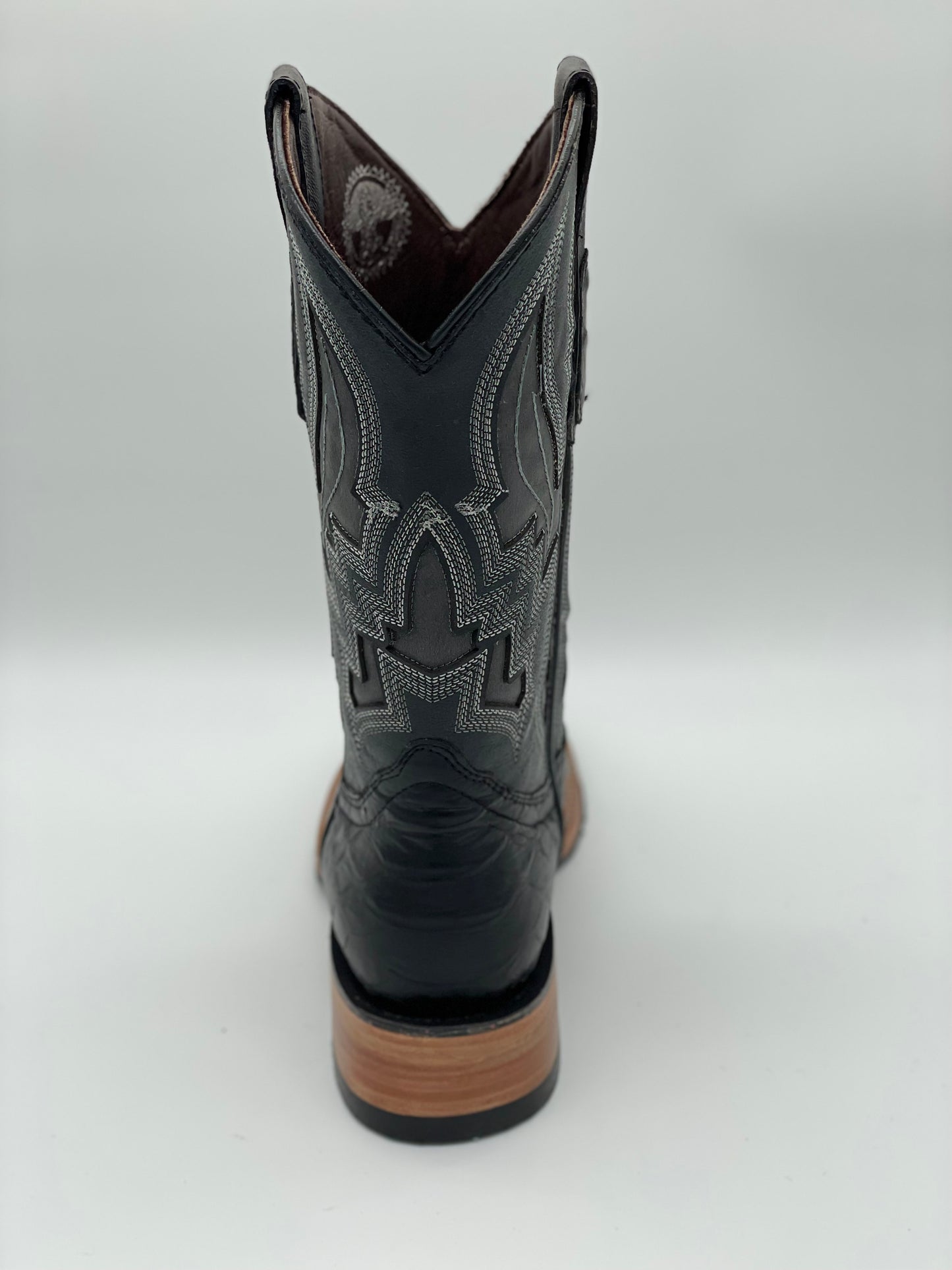 Square Toe Black Python Print Boot - Cuatrero