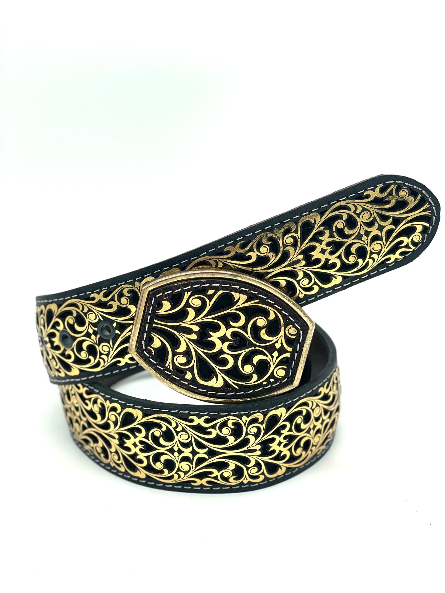 Cinto Lazer Ramiado Dorado