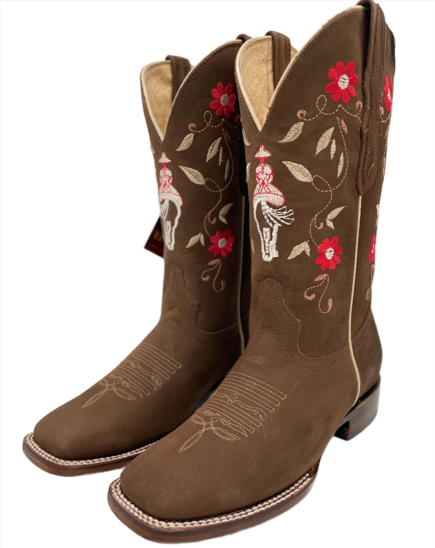 Womens Square Toe Charra - Nobuck Camel