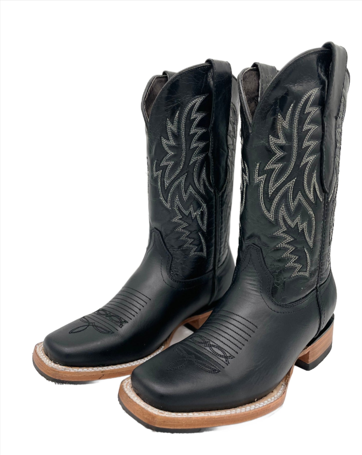 Womens Rodeo Square Toe Atanado - Black