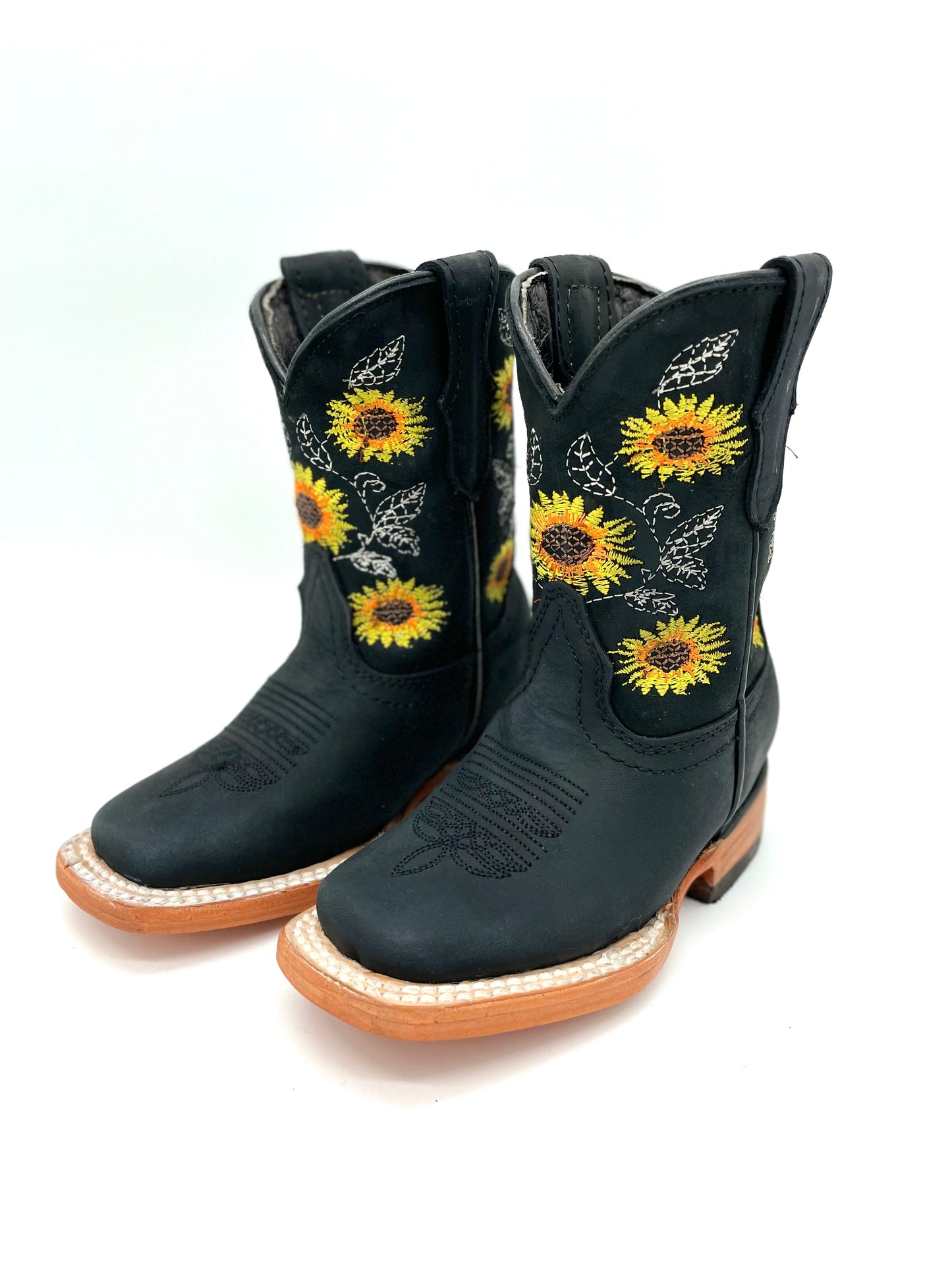 Girls Kids Rodeo Sunflower Boot - Black
