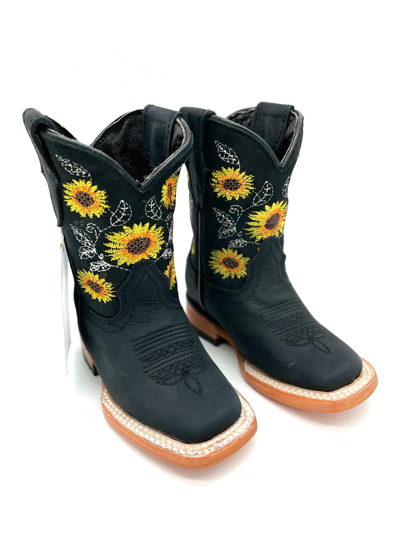 Girls Kids Rodeo Sunflower Boot - Black