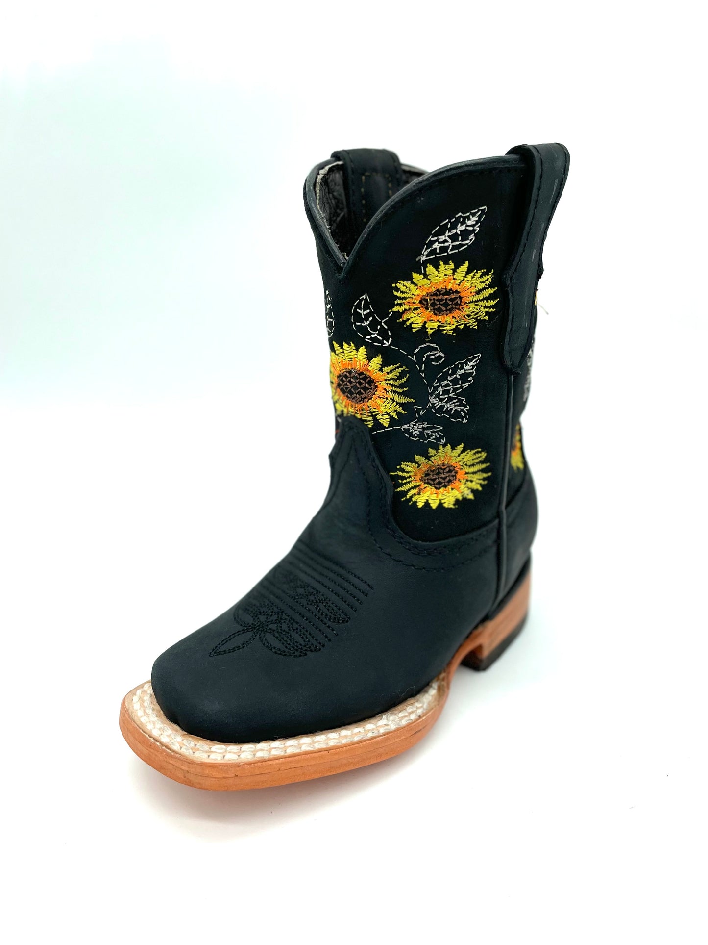 Girls Kids Rodeo Sunflower Boot - Black