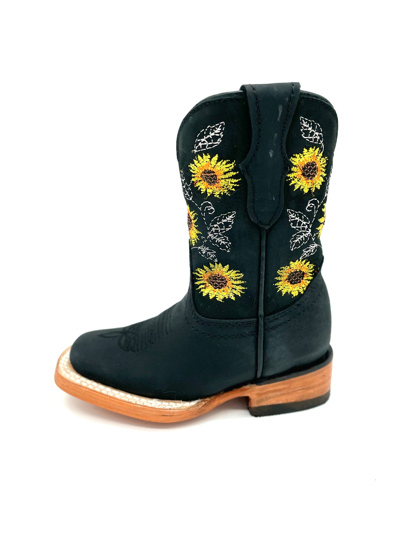 Girls Kids Rodeo Sunflower Boot - Black