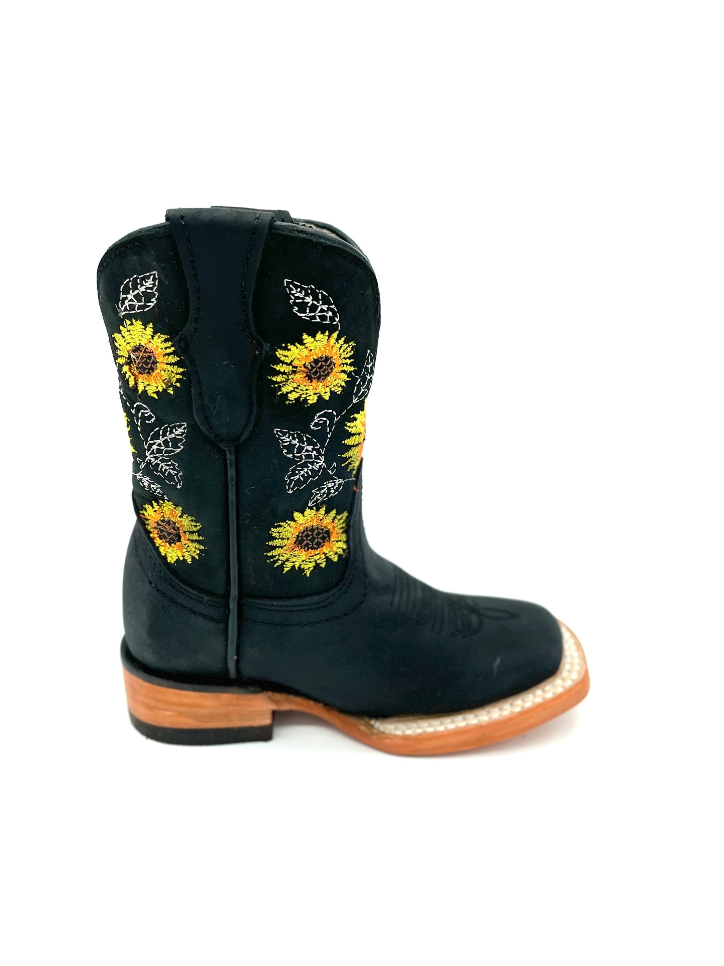 Girls Kids Rodeo Sunflower Boot - Black