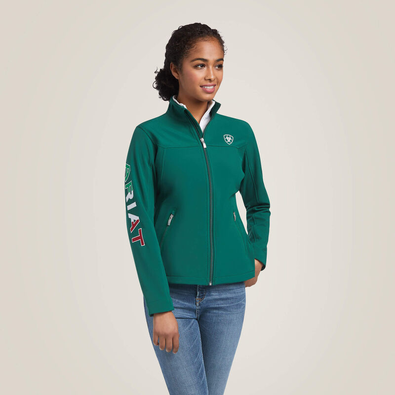 Womens Ariat Classic Team Softshell MEXICO Jacket Green