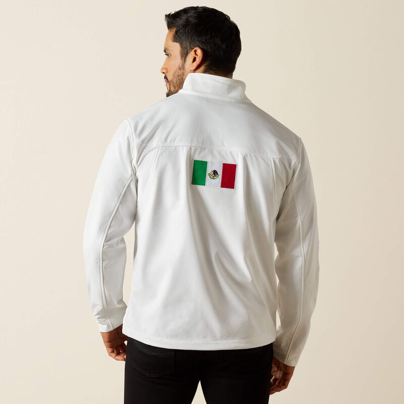 Mens Ariat New Team Softshell MEXICO Jacket White