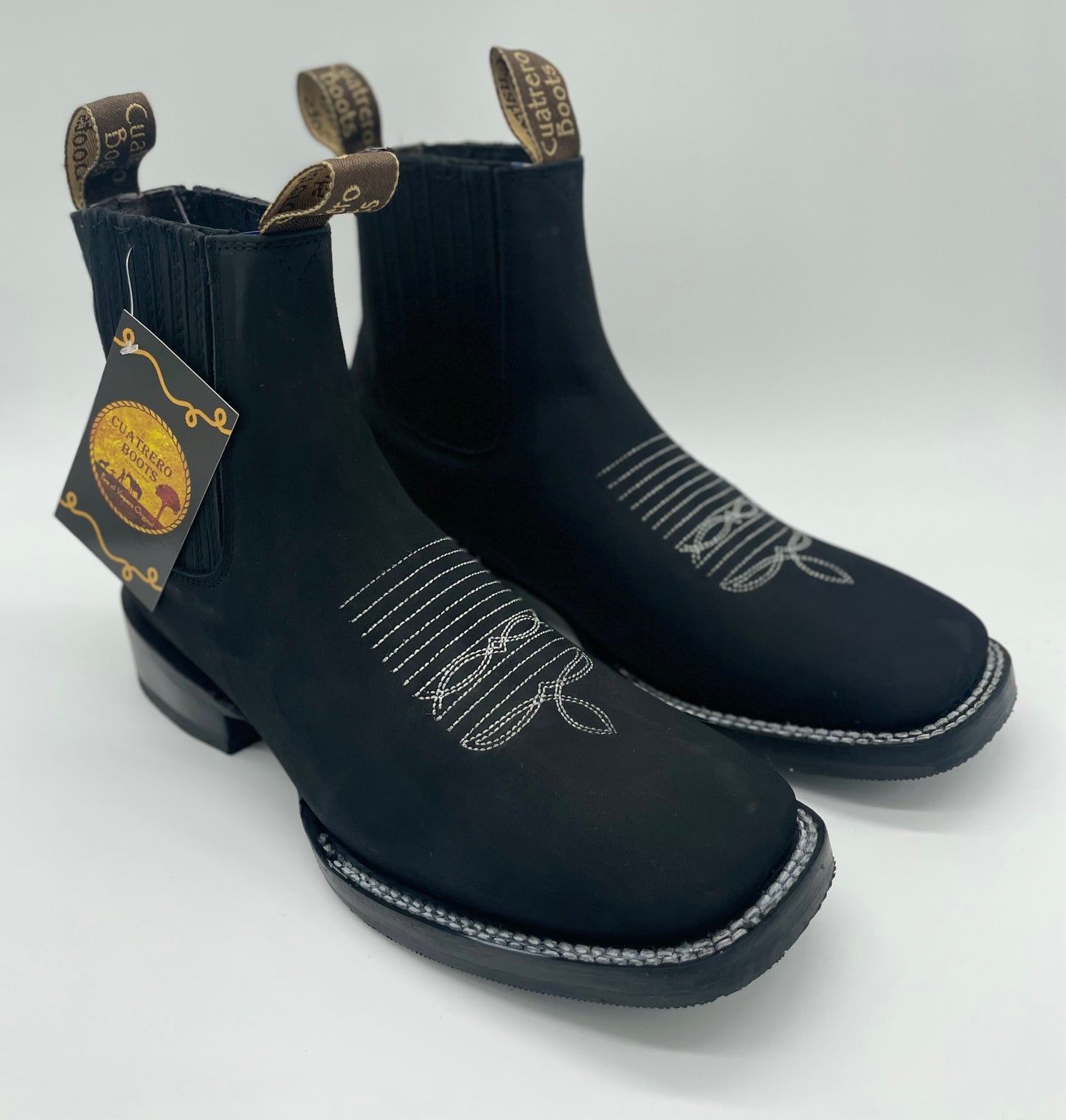Botin Vaquero Texas Nobuck Black