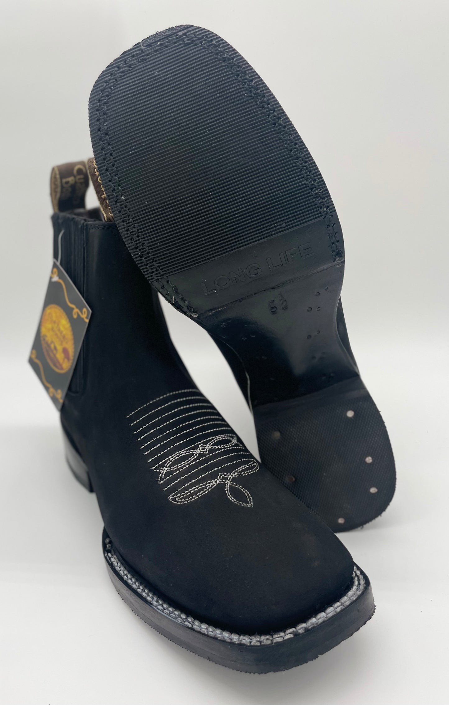 Botin Vaquero Texas Nobuck Black