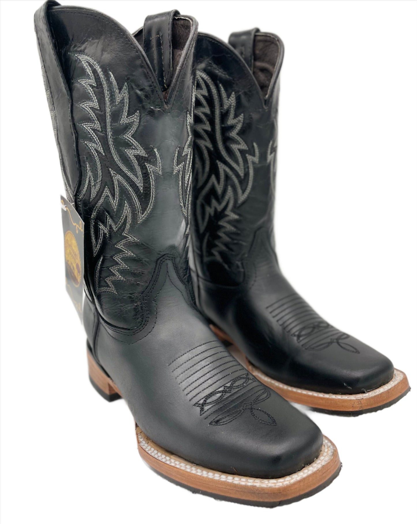 Womens Rodeo Square Toe Atanado - Black