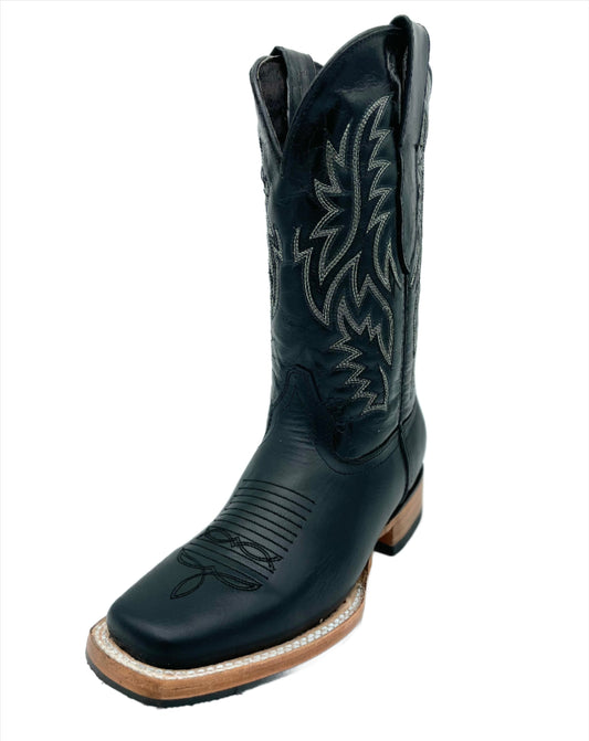 Womens Rodeo Square Toe Atanado - Black