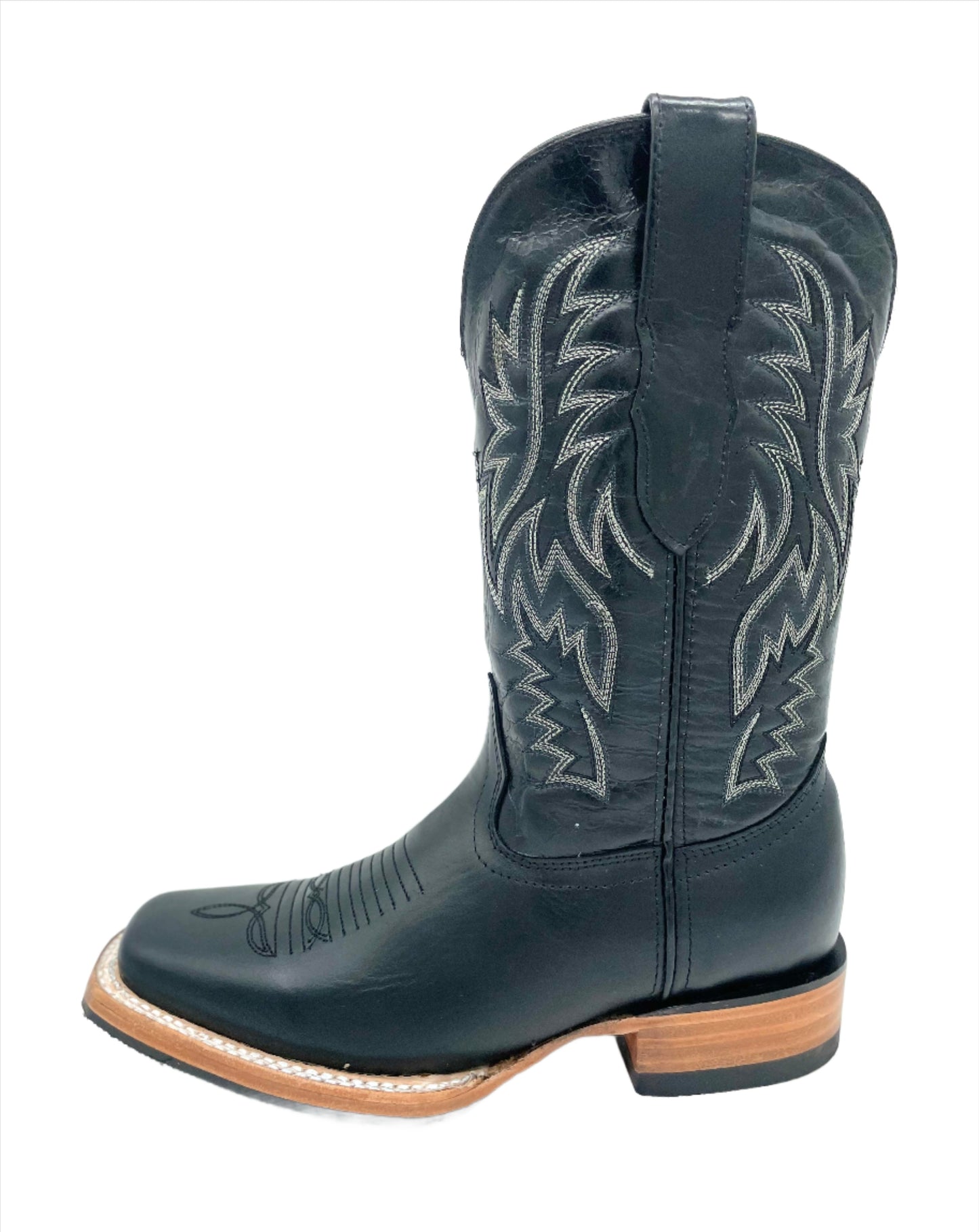 Womens Rodeo Square Toe Atanado - Black