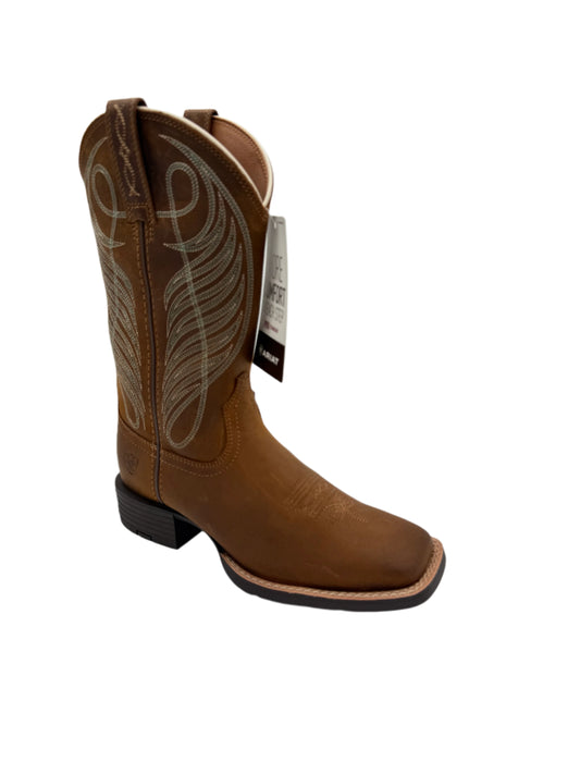 WNS Ariat Round Up Wide Square Toe Powder Brown