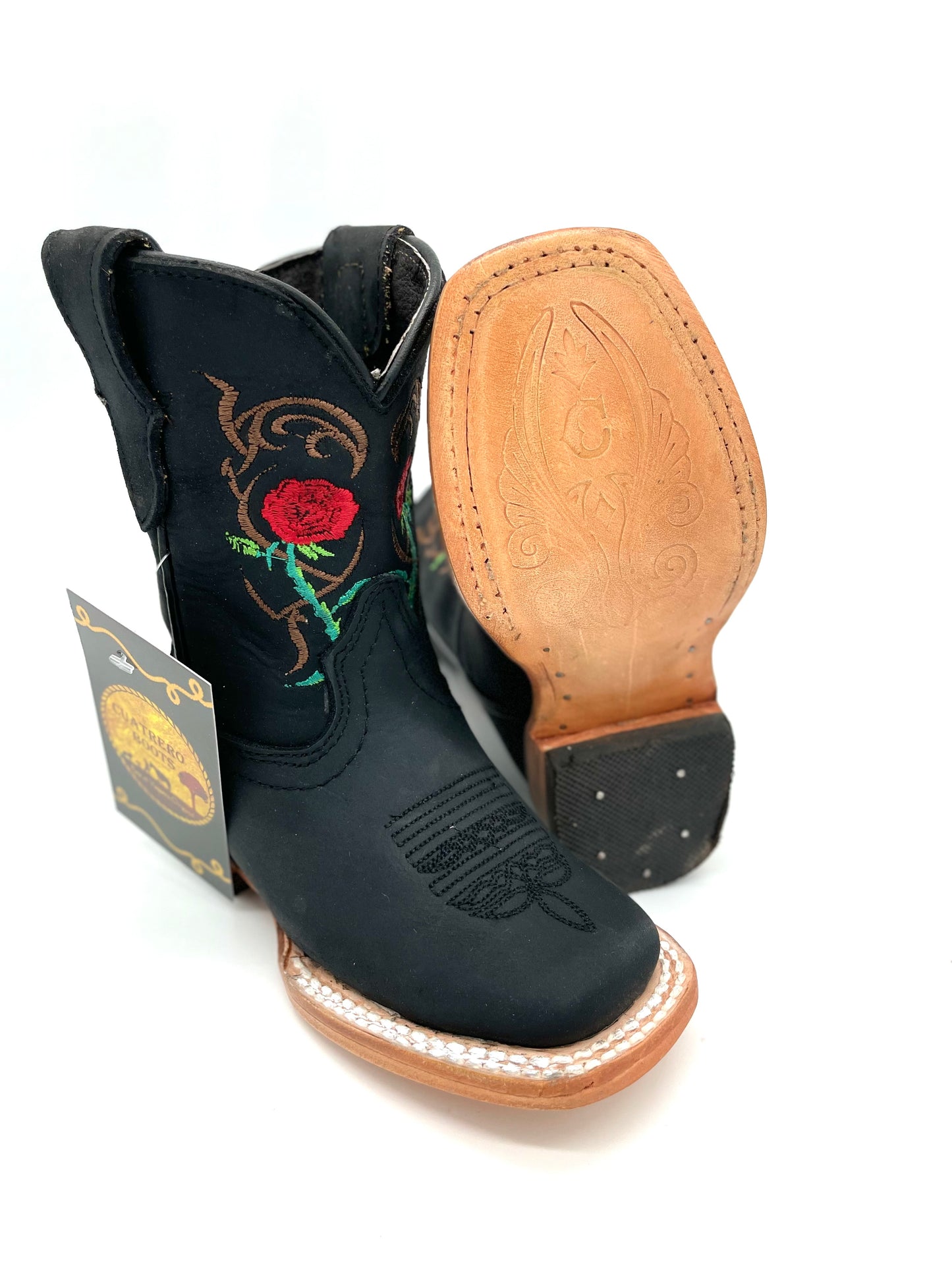 Kids Girls Rodeo Rosas - Black