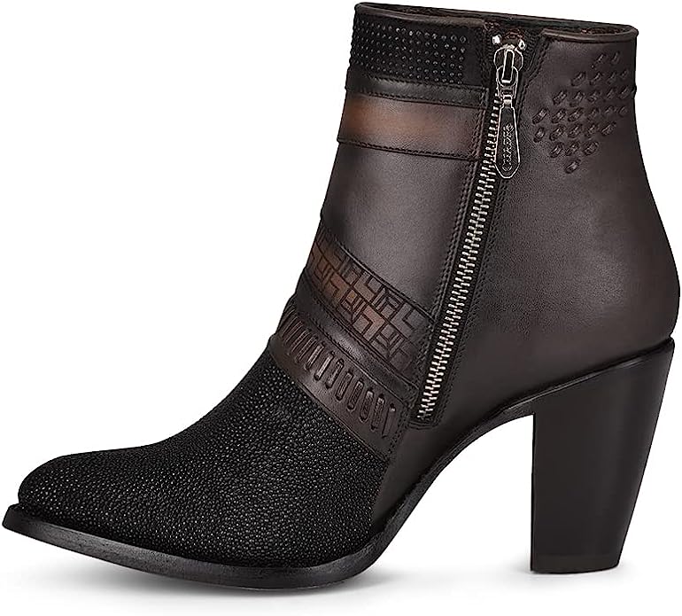 Cuadra Ladies Black Stingray Laser & Woven Round Toe