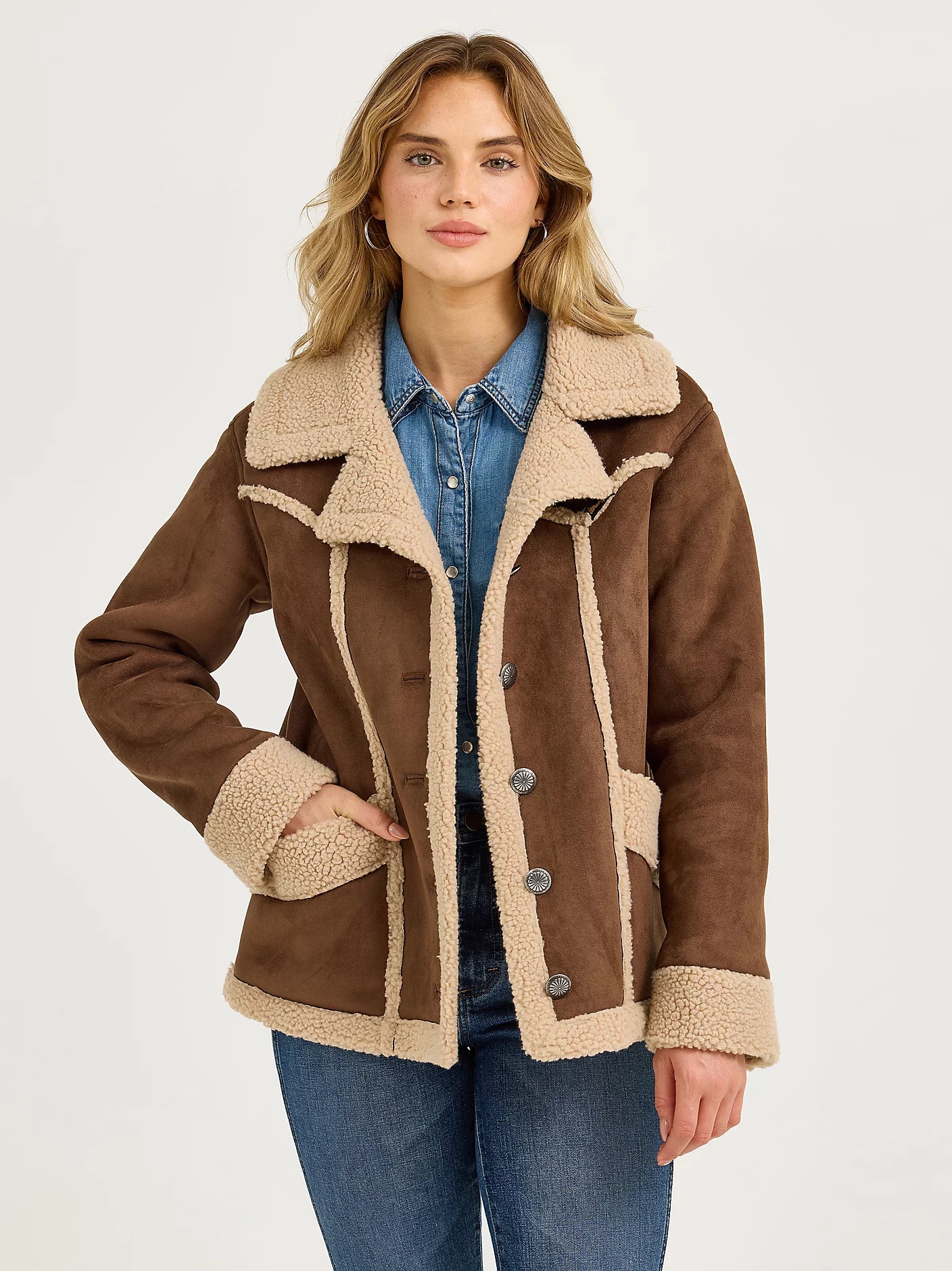 Women's Wrangler Faux Shearling Barn Coat